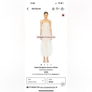 Alizee Strapless Dress in white. God Save Queens